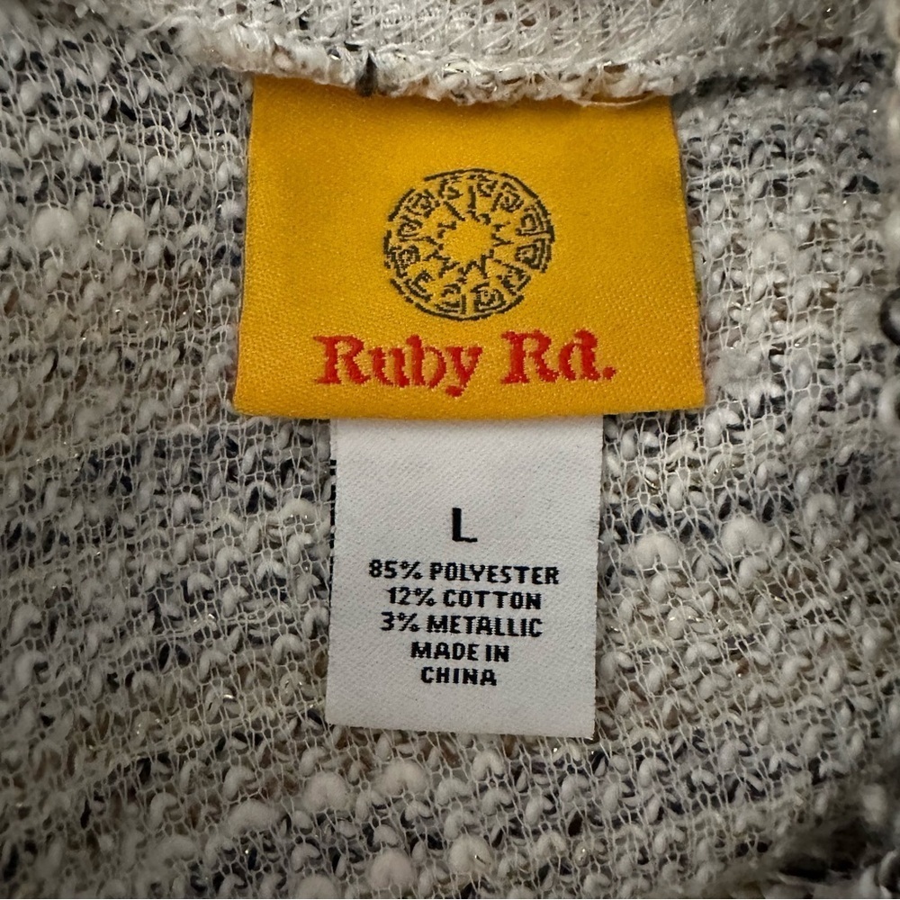 Ruby Rd. metallic boxy cowl neck beachy coastal cozy spring summer sweater - Picture 10 of 11